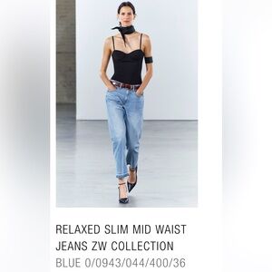NWT-ZARA Relaxed slim mid waist jeans